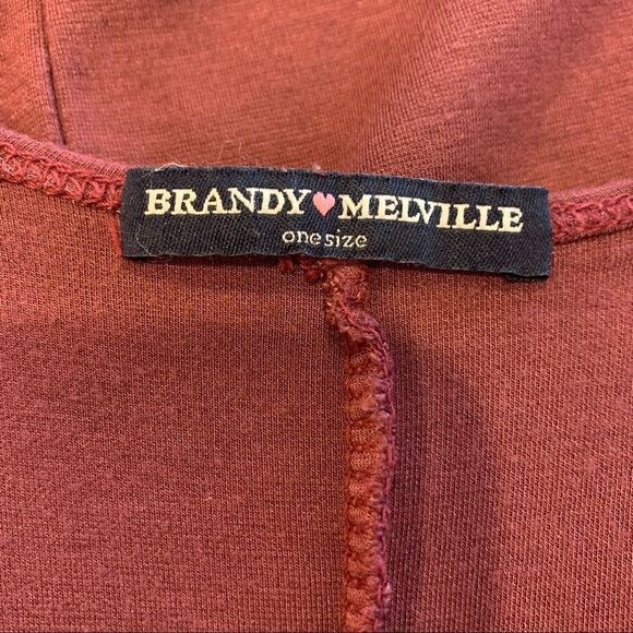 Brandy Melville Alena Swing Mini Dress One Size Sleeveless Burgandy - Picture 10 of 10